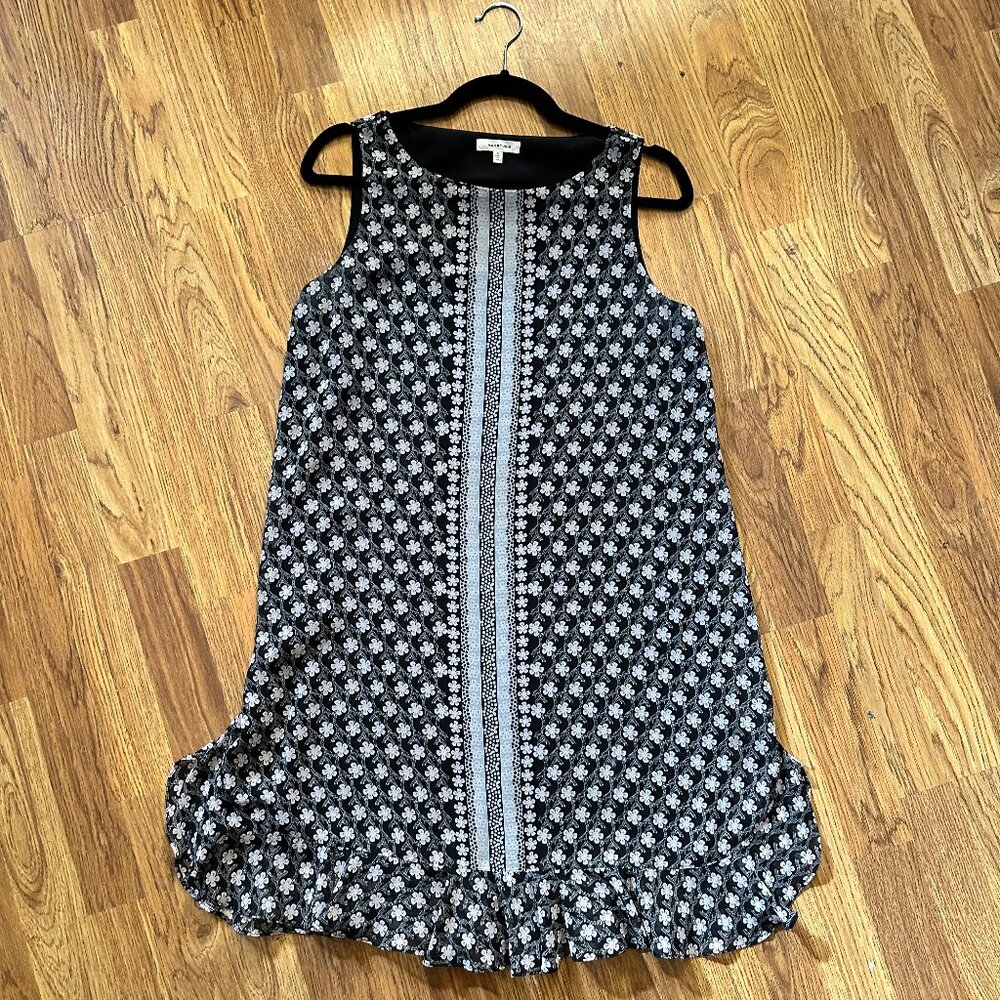 MAX STUDIO Sleeveless Ruffle Hem Boho Shift Dress Size S